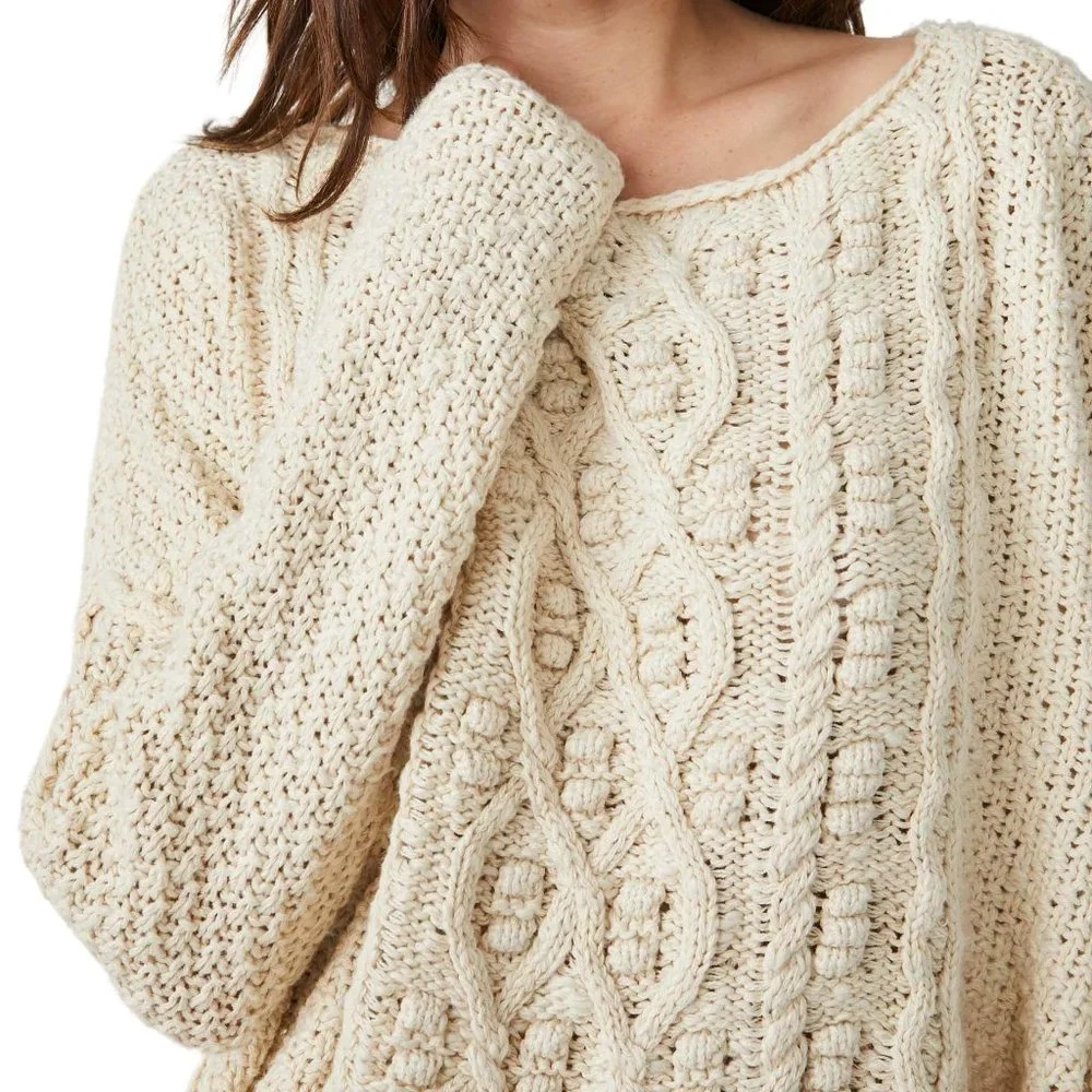 FREE PEOPLE  changing tides cropped sweater Sz XS NEW
